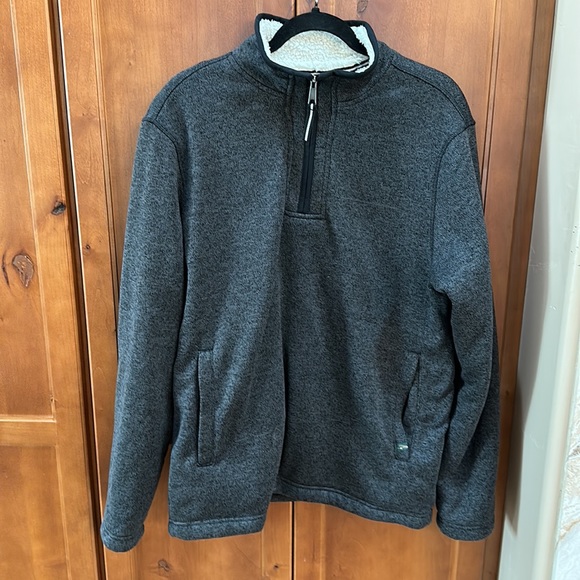 Orvis Gray Speckled Fleece Lined Quarter Zip Pullover Size Small - Picture 7 of 8